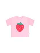 front of the furry slouchy strawberry tee