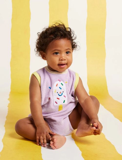 Icecream terry singlet bubble romper