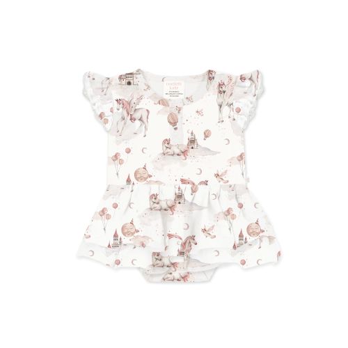 Magical unicorn short sleeve flutter dress