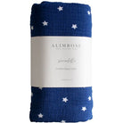 muslin swaddle starry night navy alimrose