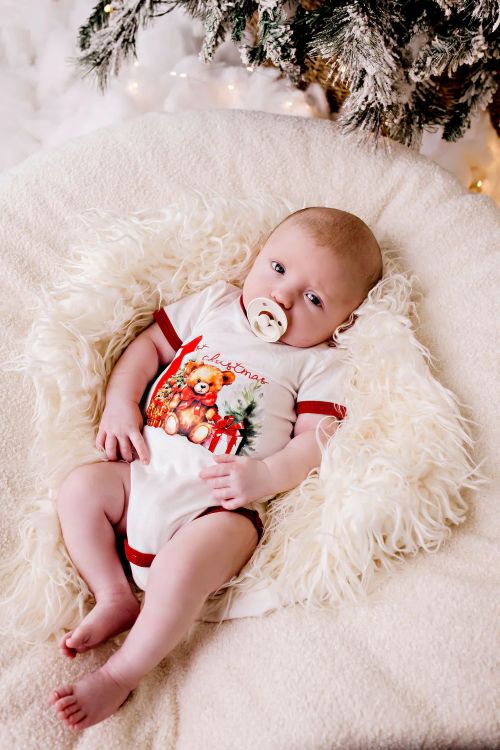 My first Christmas bodysuit with a teddy Confetti Kidz