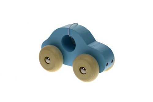 Simple wooden toy car blue