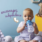 child using sippy cup in color blueberry