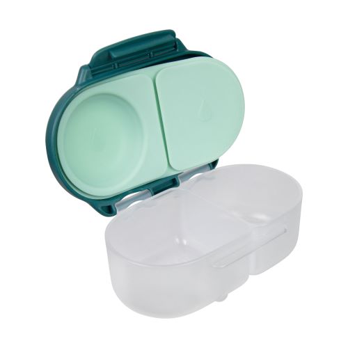 Open snackbox emerald green with removeable seal