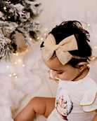 Sparkly gold tulle bow headband