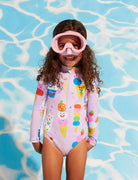 Sundae funday long sleeve zip bather